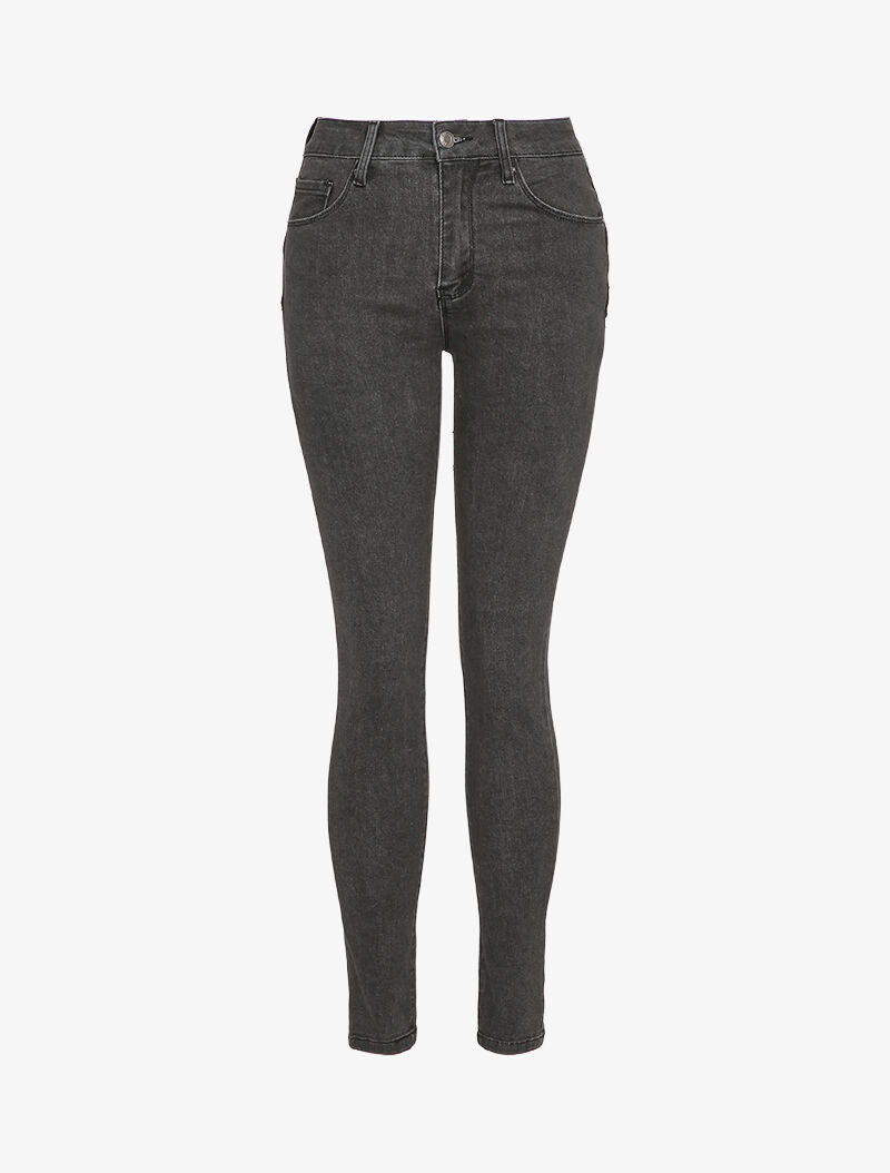 Jean slim stretch à taille standard - Gris foncé - 1