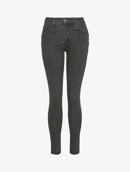 Jean slim stretch à taille standard - Gris foncé - 1
