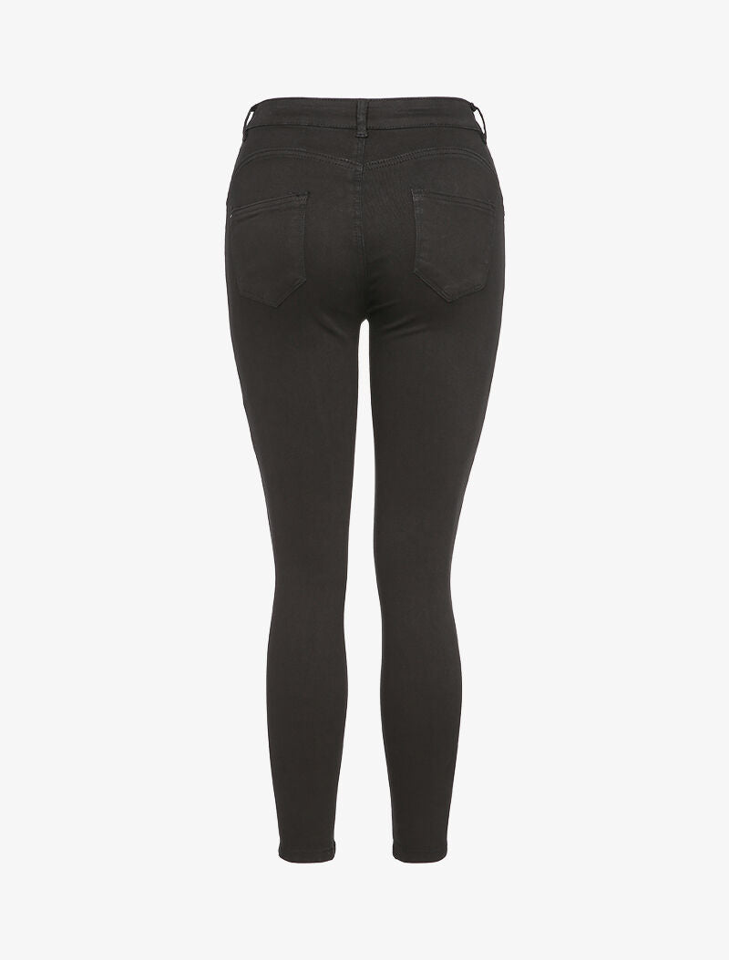 Jean skinny boutonné - Noir - 2