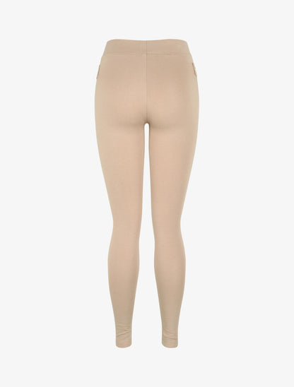 Legging ultra skinny à chevilles zippées - Beige - 2