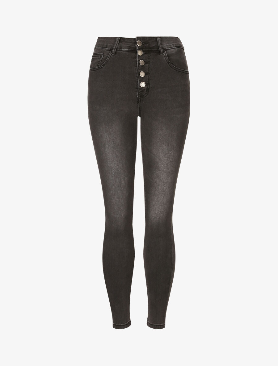 Jean skinny 7/8 - Gris foncé - 1