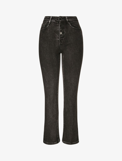 Jean flare à taille standard - Gris foncé - 4
