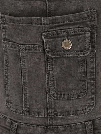 Salopette en jean coupe skinny - Gris - 3
