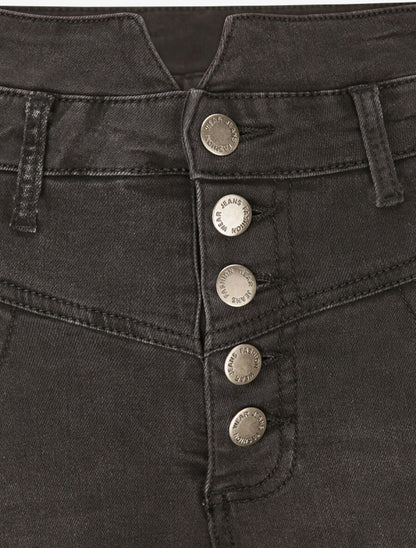 Jean skinny à taille fendue - Gris - 3