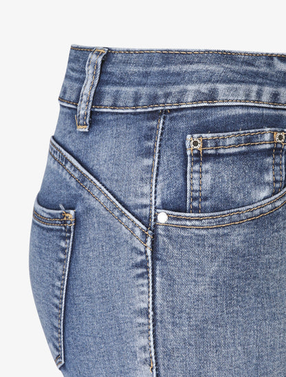 Jean skinny à bords coupe franche - Bleu clair - 3