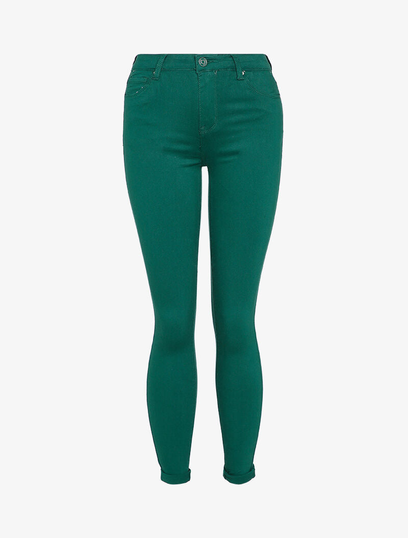 Jean skinny uni casual - Vert sapin - 1