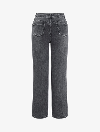 Jean droit à taille standard - Gris foncé - 2