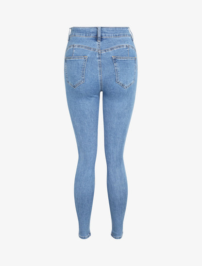 Jean skinny push up à taille haute - Bleu clair - 2