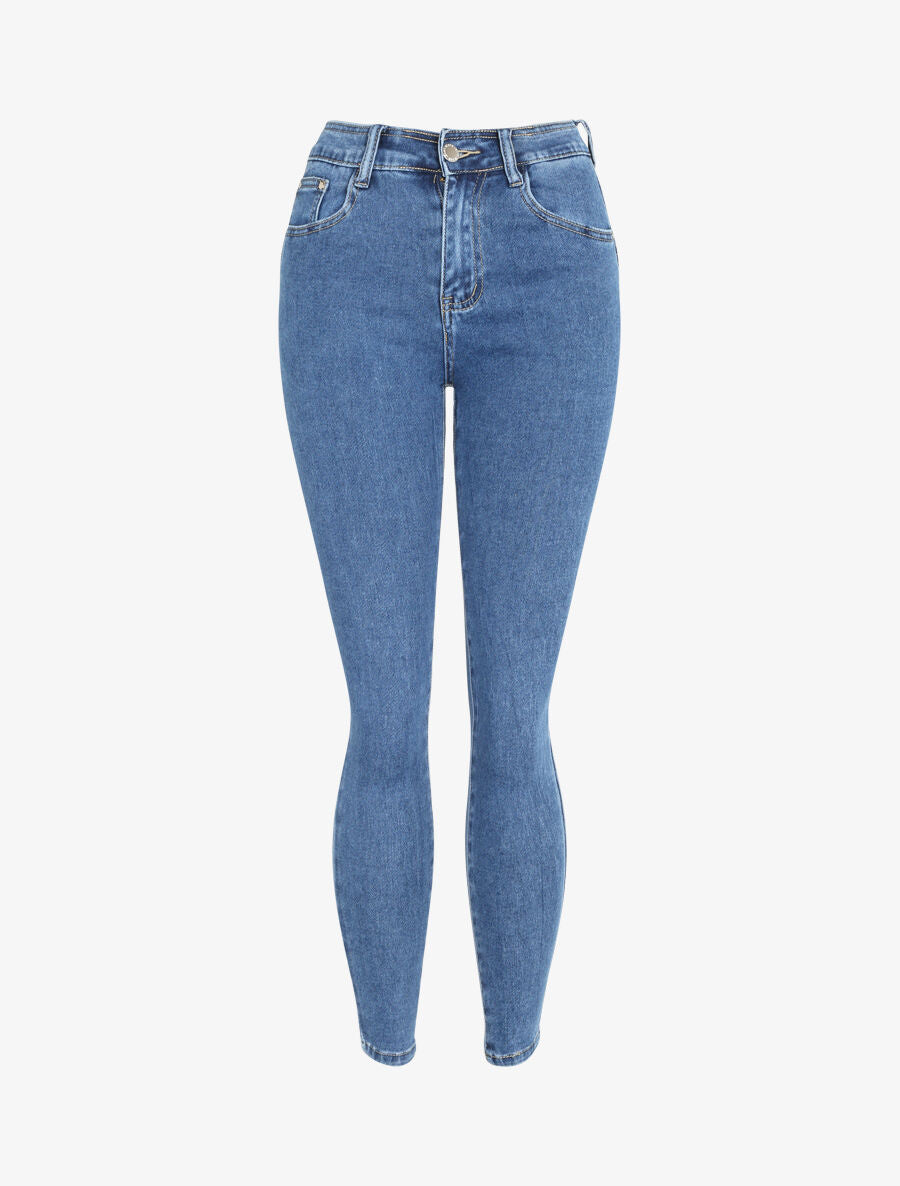 Jean skinny push up à taille haute - Bleu denim - 1