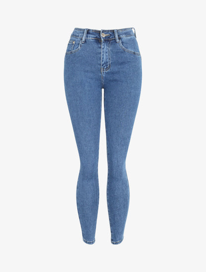 Jean skinny push up à taille haute - Bleu denim - 1
