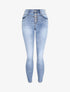 Jean skinny délavé et push up - Bleu gris - 1