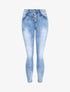 Jean skinny délavé et push up - Bleu - 3