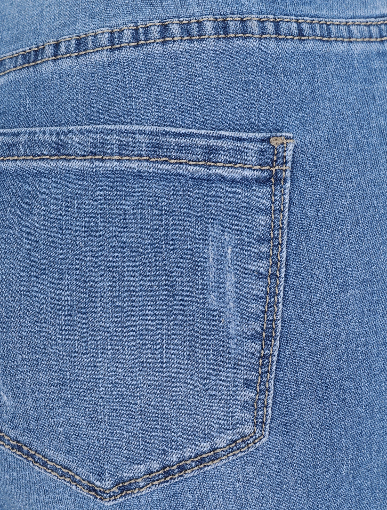 Jean slim grande taille à bords coupe franche - Bleu clair - 3