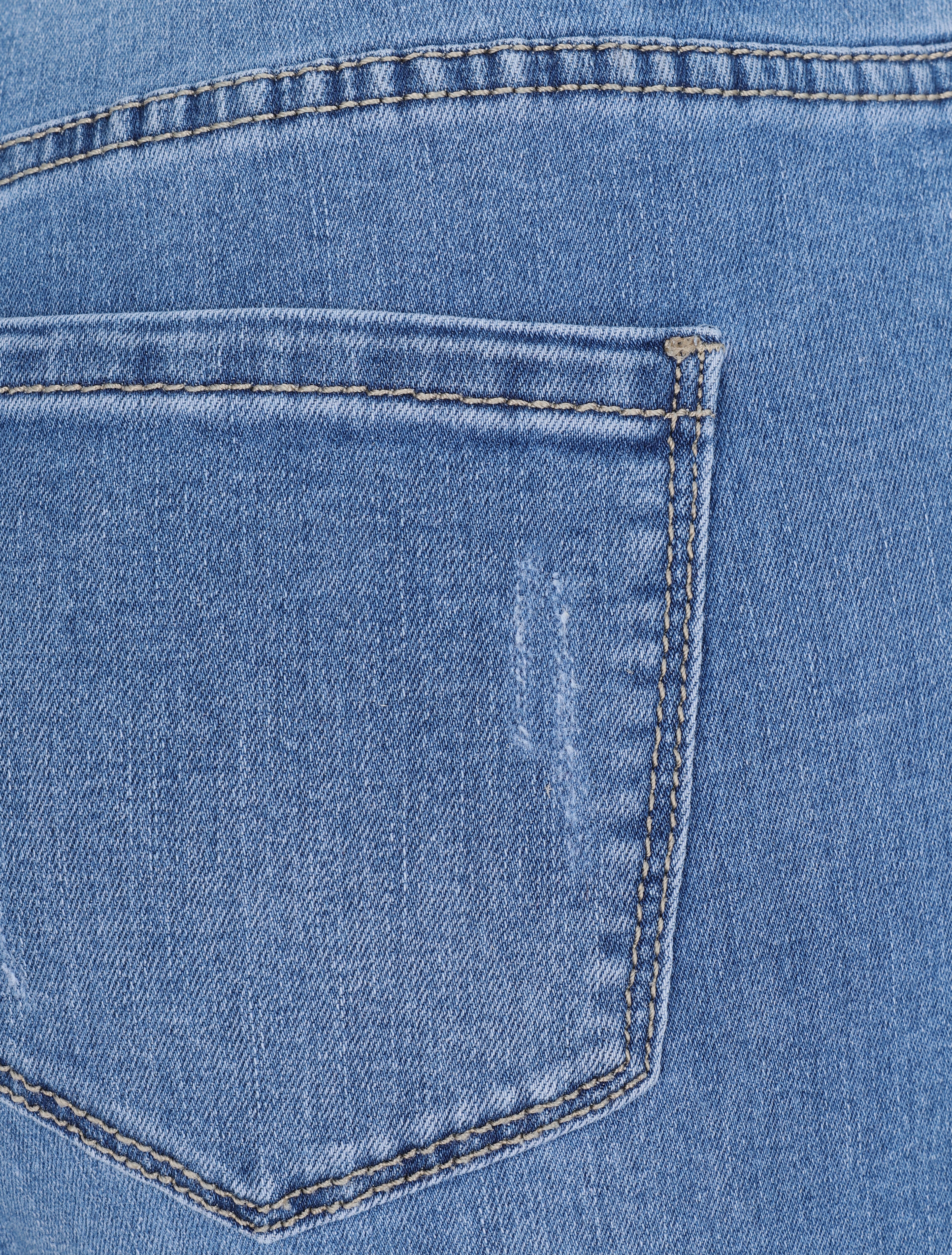 Jean slim grande taille à bords coupe franche - Bleu clair - 3