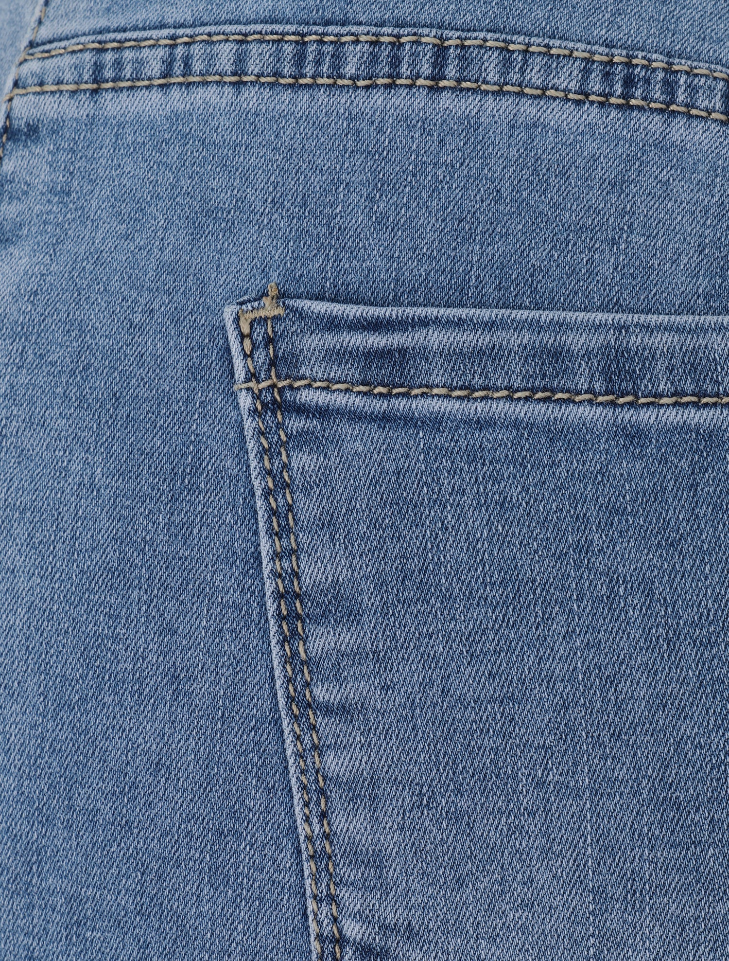 Bermuda grande taille en jean coupe droite - Bleu clair - 3