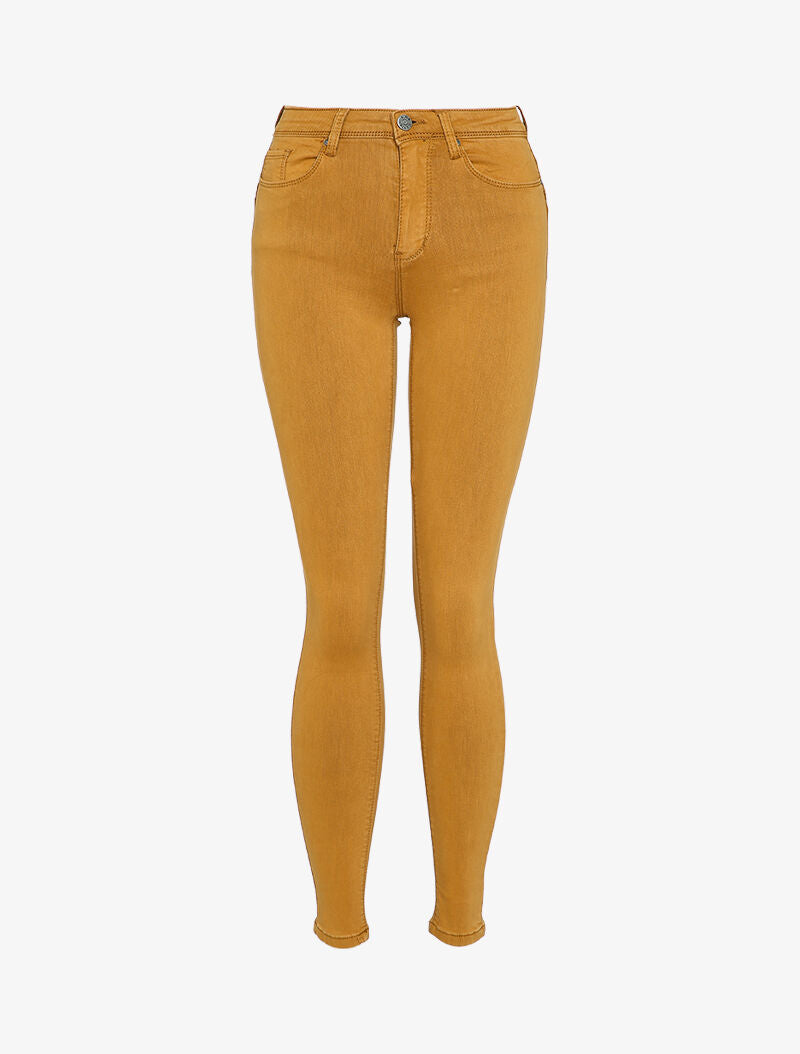 Jean skinny taille haute - Moutarde - 4