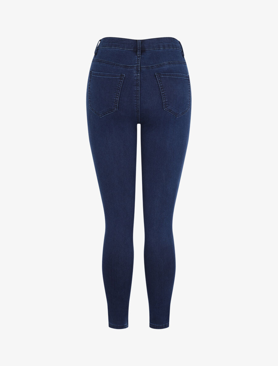 Jean skinny stretch grande taille à taille standard - Marine - 2