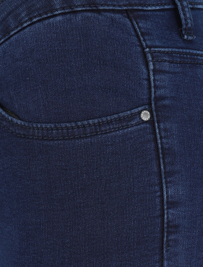 Jean skinny stretch grande taille à taille standard - Marine - 3