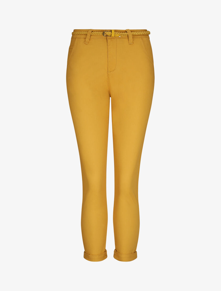 Pantalon 7/8 à revers - Jaune moutarde - 1