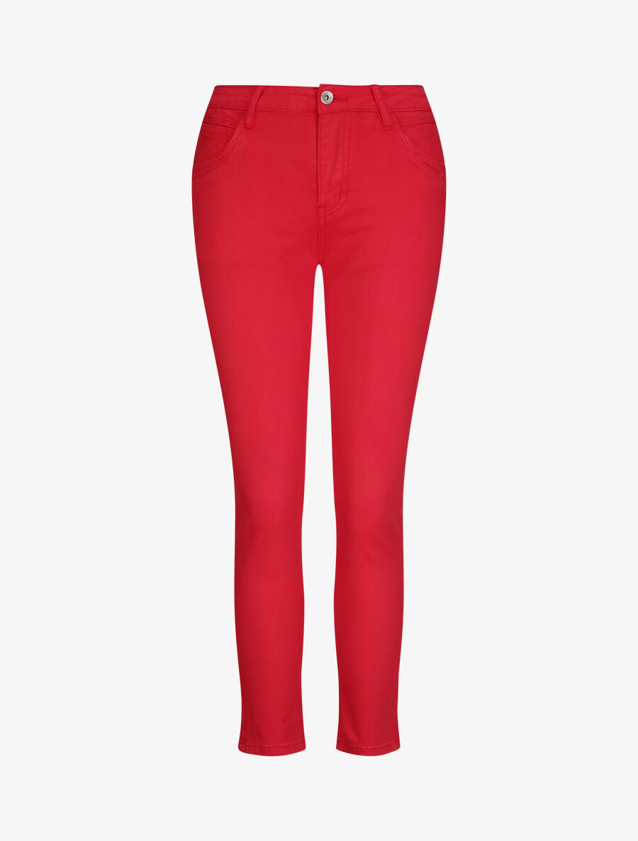 Pantalon droit uni - Rouge - 1