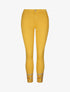 Jean 7/8 à bords ornés de broderies - Jaune moutarde - 1