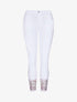 Jean slim push-up taille haute broderie cachemire - Blanc - 1