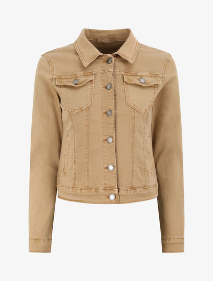 Veste courte en jean - Camel - 2