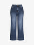 Jean large délavé taille haute - Bleu denim - 4