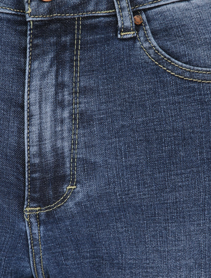 Jean large délavé taille haute - Bleu denim - 3