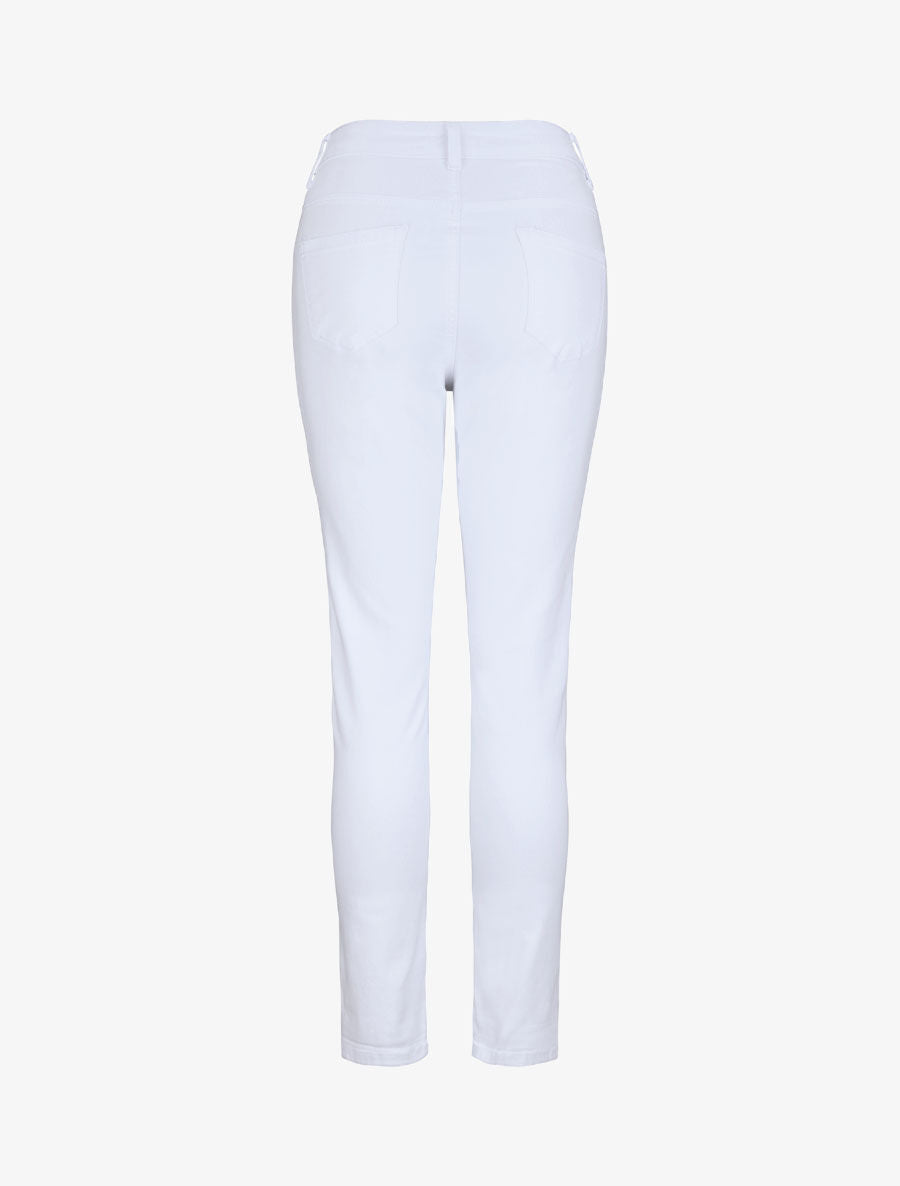 Jean grande taille slim uni à taille haute - Blanc - 2