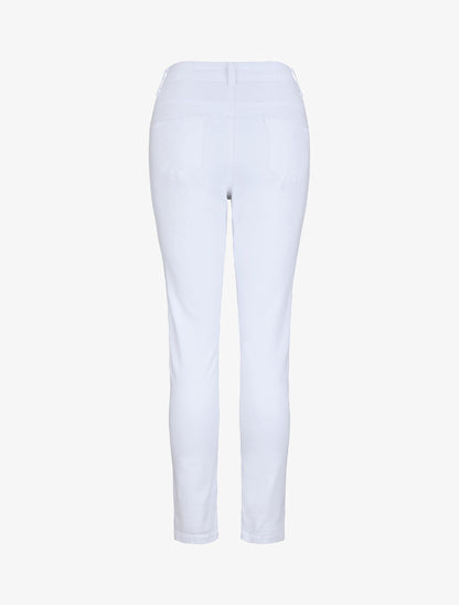 Jean grande taille slim uni à taille haute - Blanc - 2