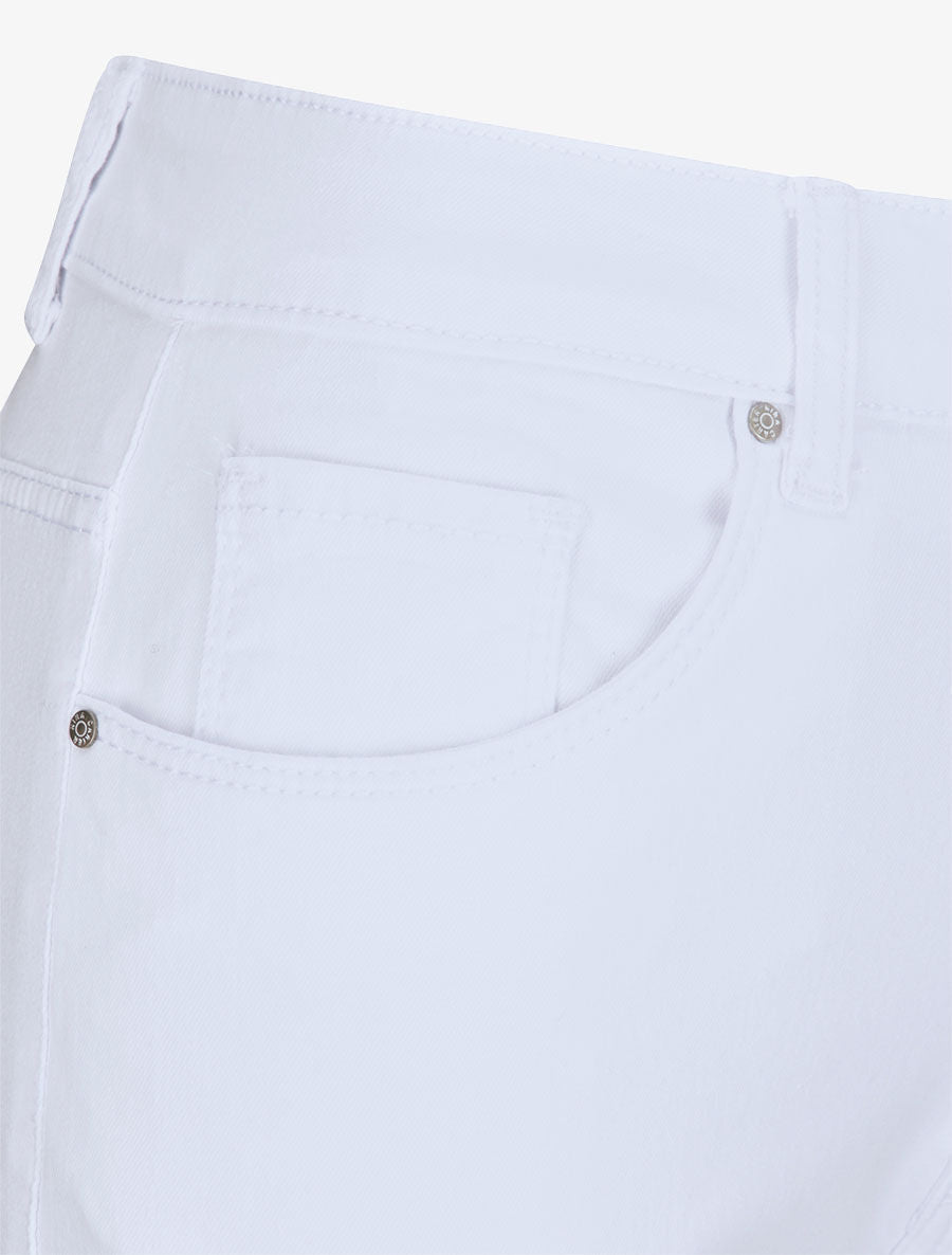 Jean grande taille slim uni à taille haute - Blanc - 3