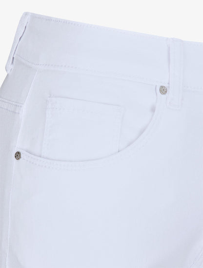 Jean grande taille slim uni à taille haute - Blanc - 3