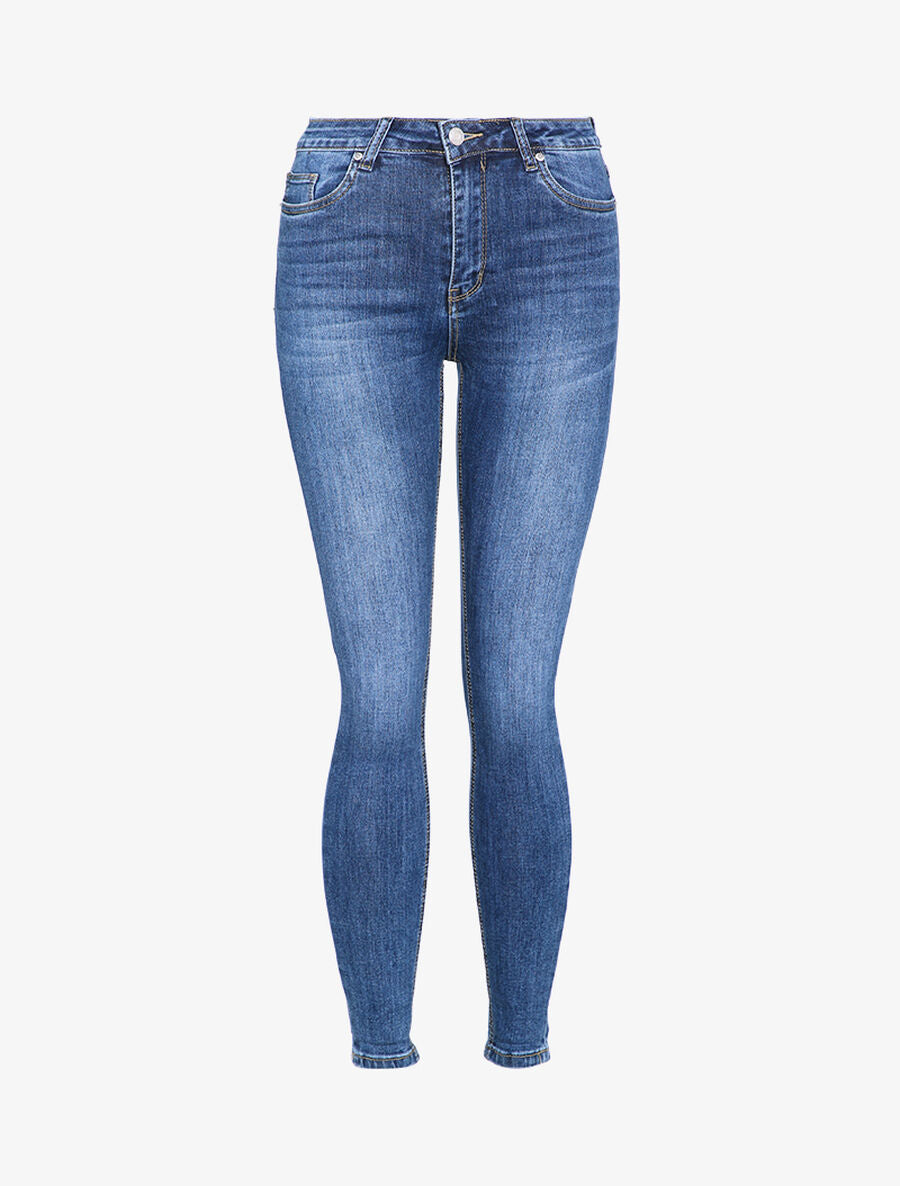Jean slim délavé - Bleu denim - 1