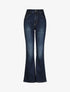 Jean grande taille flare à taille haute - Denim foncé - 1