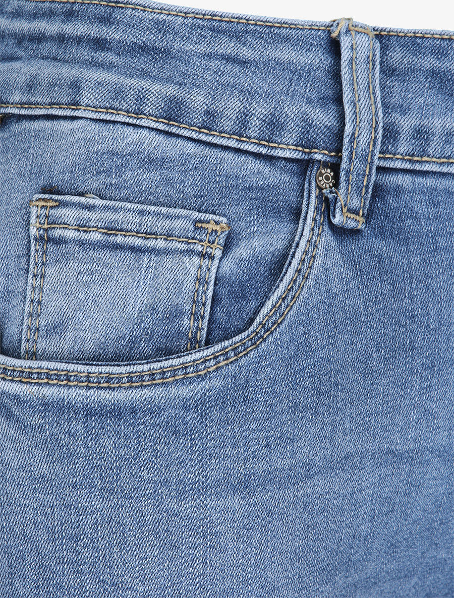Jean grande taille flare à taille haute - Bleu - 3