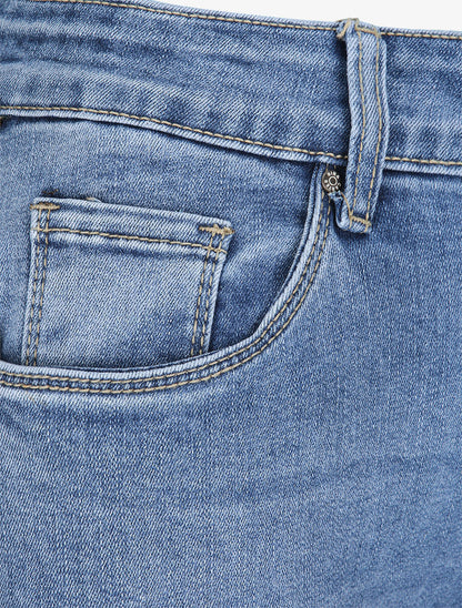 Jean grande taille flare à taille haute - Bleu - 3