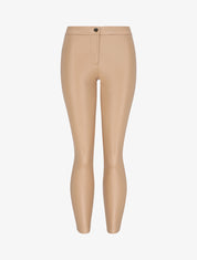 Pantalon slim en simili - Beige - 1