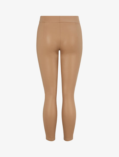 Legging uni en simili - Camel - 2