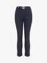 Pantalon droit à boucle stylisée - Marine - 1