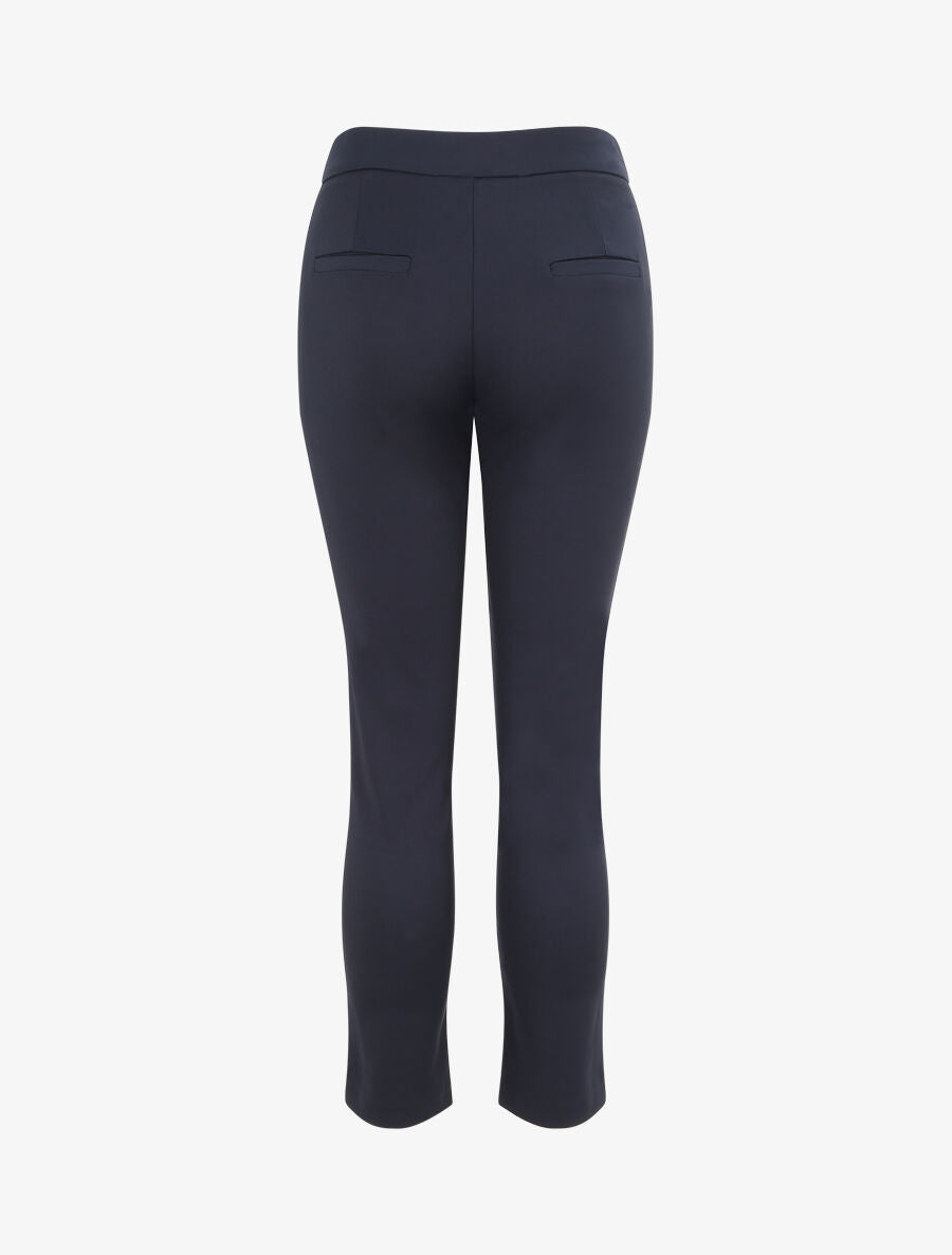 Pantalon droit à boucle stylisée - Marine - 2