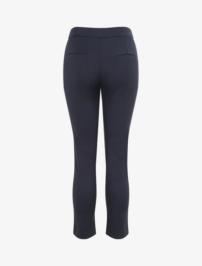 Pantalon droit à boucle stylisée - Marine - 2