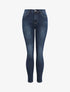 Jean grande taille skinny griffé à taille haute - Bleu foncé - 4