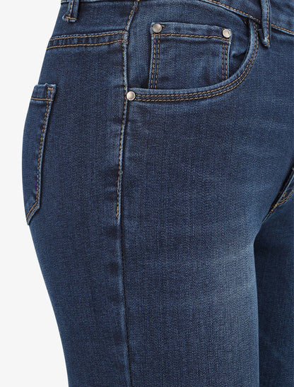 Jean grande taille skinny à taille haute - Bleu foncé - 3
