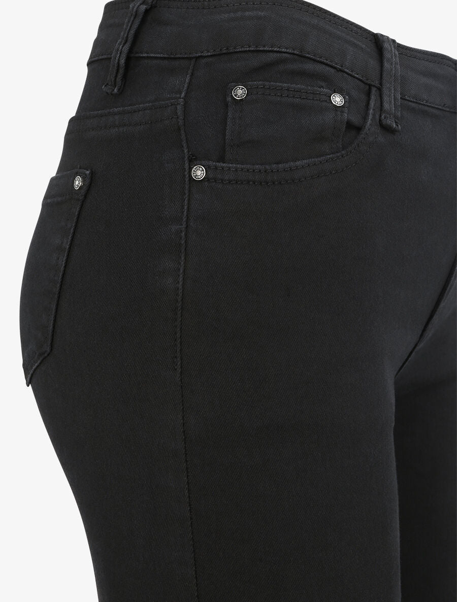 Jean skinny uni à taille haute - Noir - 3