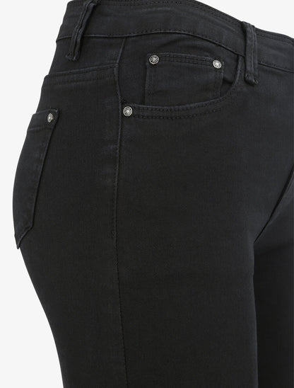 Jean skinny uni à taille haute - Noir - 3