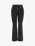 Jean flare à taille haute boutonnée - Noir - 1