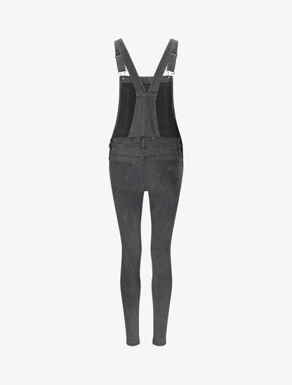 Salopette en jean skinny - Gris - 2