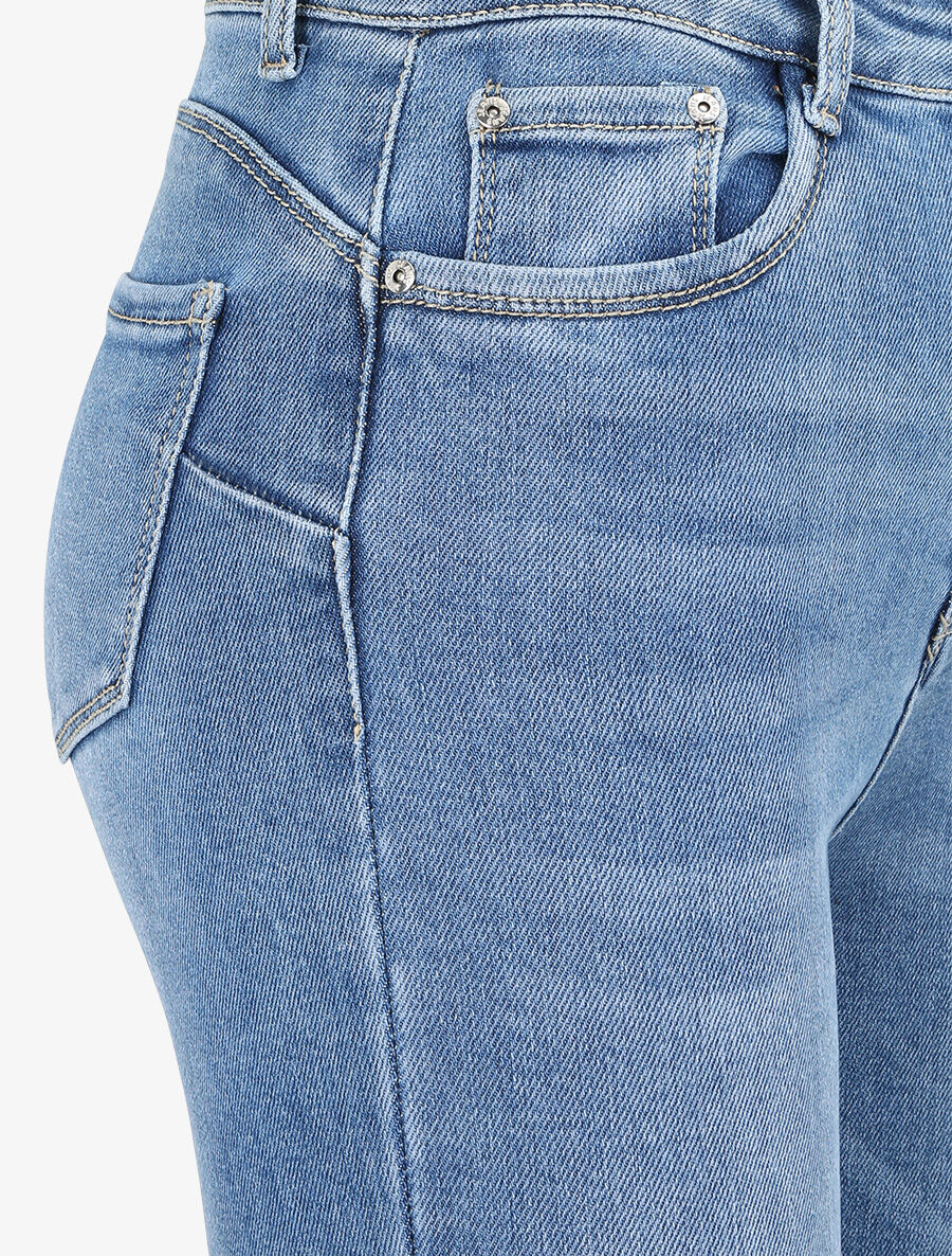 Jean slim push up à revers - Bleu denim - 3