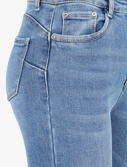 Jean slim push up à revers - Bleu denim - 3